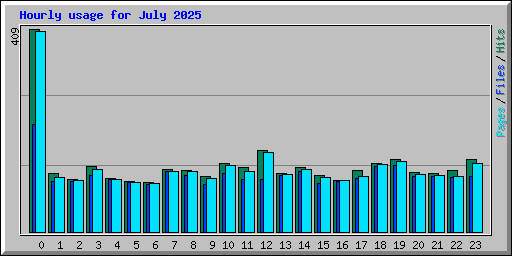 Hourly usage for July 2025