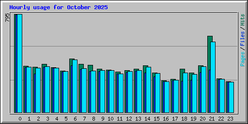 Hourly usage for October 2025
